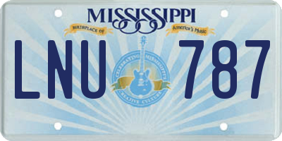 MS license plate LNU787