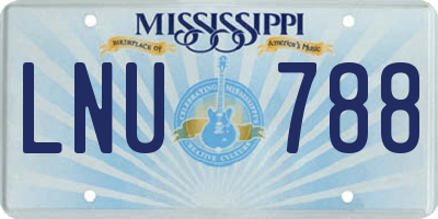 MS license plate LNU788