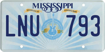 MS license plate LNU793