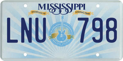 MS license plate LNU798
