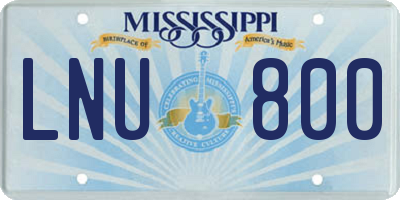 MS license plate LNU800