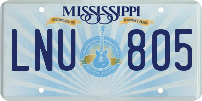 MS license plate LNU805