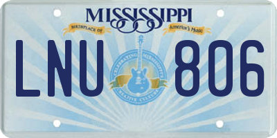 MS license plate LNU806