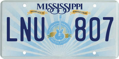 MS license plate LNU807