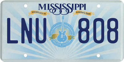 MS license plate LNU808