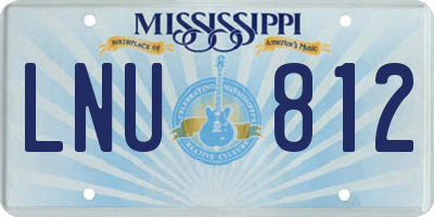 MS license plate LNU812