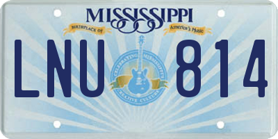 MS license plate LNU814