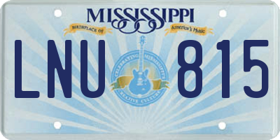 MS license plate LNU815