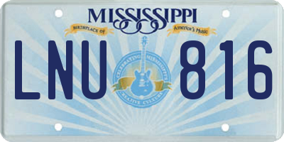 MS license plate LNU816