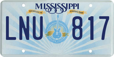 MS license plate LNU817