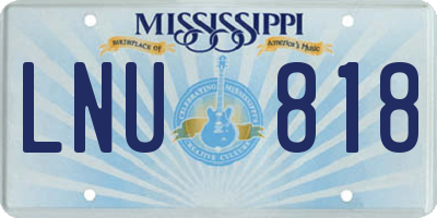 MS license plate LNU818