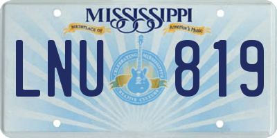 MS license plate LNU819