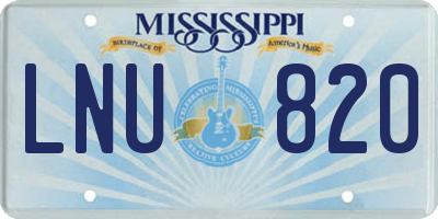MS license plate LNU820