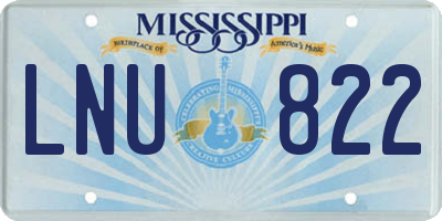 MS license plate LNU822