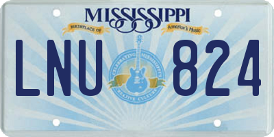 MS license plate LNU824