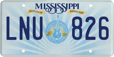 MS license plate LNU826