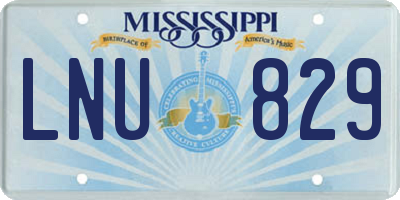 MS license plate LNU829