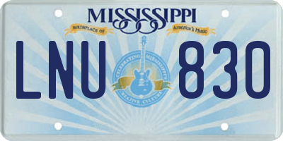 MS license plate LNU830