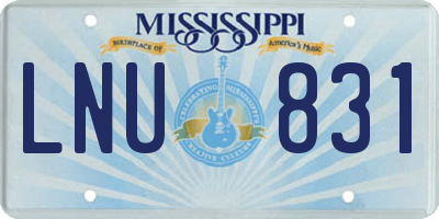 MS license plate LNU831