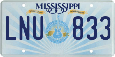 MS license plate LNU833