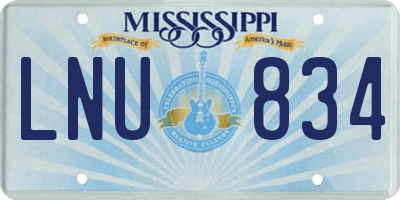 MS license plate LNU834