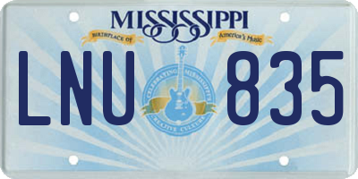 MS license plate LNU835