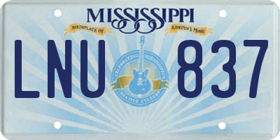 MS license plate LNU837