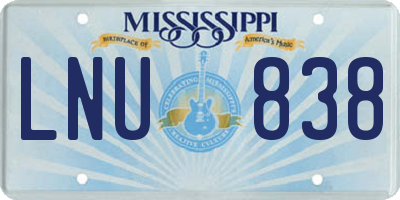 MS license plate LNU838