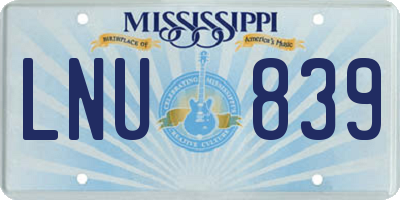MS license plate LNU839
