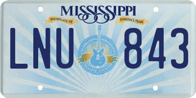 MS license plate LNU843
