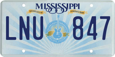 MS license plate LNU847