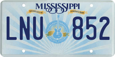 MS license plate LNU852