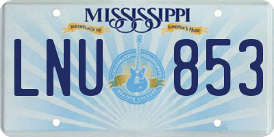 MS license plate LNU853