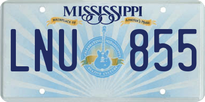 MS license plate LNU855