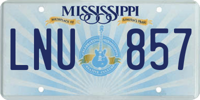 MS license plate LNU857