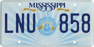 MS license plate LNU858