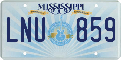 MS license plate LNU859