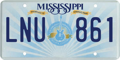 MS license plate LNU861