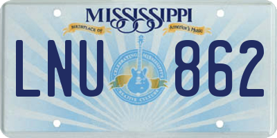 MS license plate LNU862