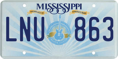 MS license plate LNU863
