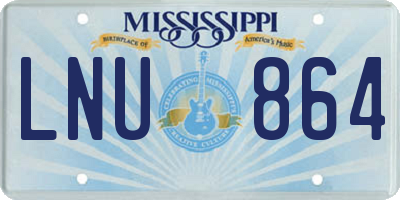 MS license plate LNU864