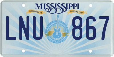 MS license plate LNU867