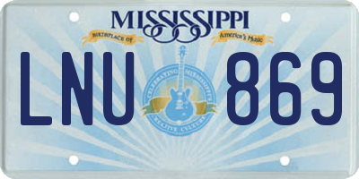 MS license plate LNU869