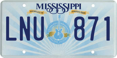 MS license plate LNU871