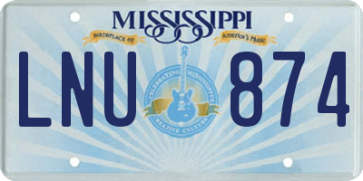 MS license plate LNU874