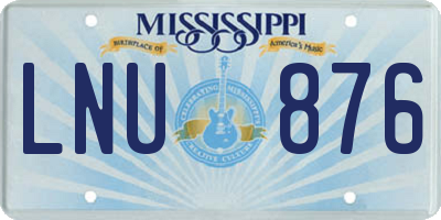 MS license plate LNU876