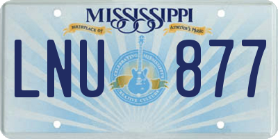 MS license plate LNU877