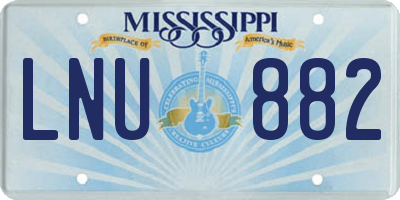 MS license plate LNU882