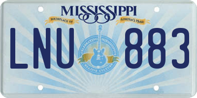 MS license plate LNU883
