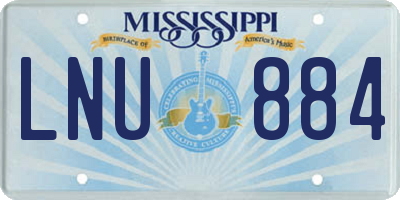 MS license plate LNU884